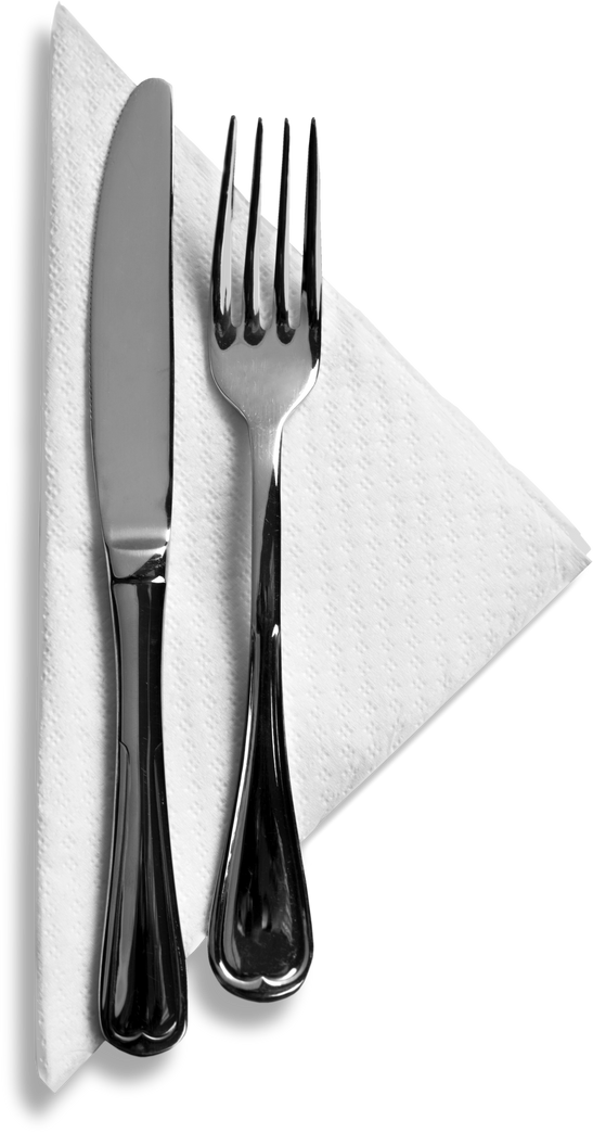Fork and Knife on Napkin